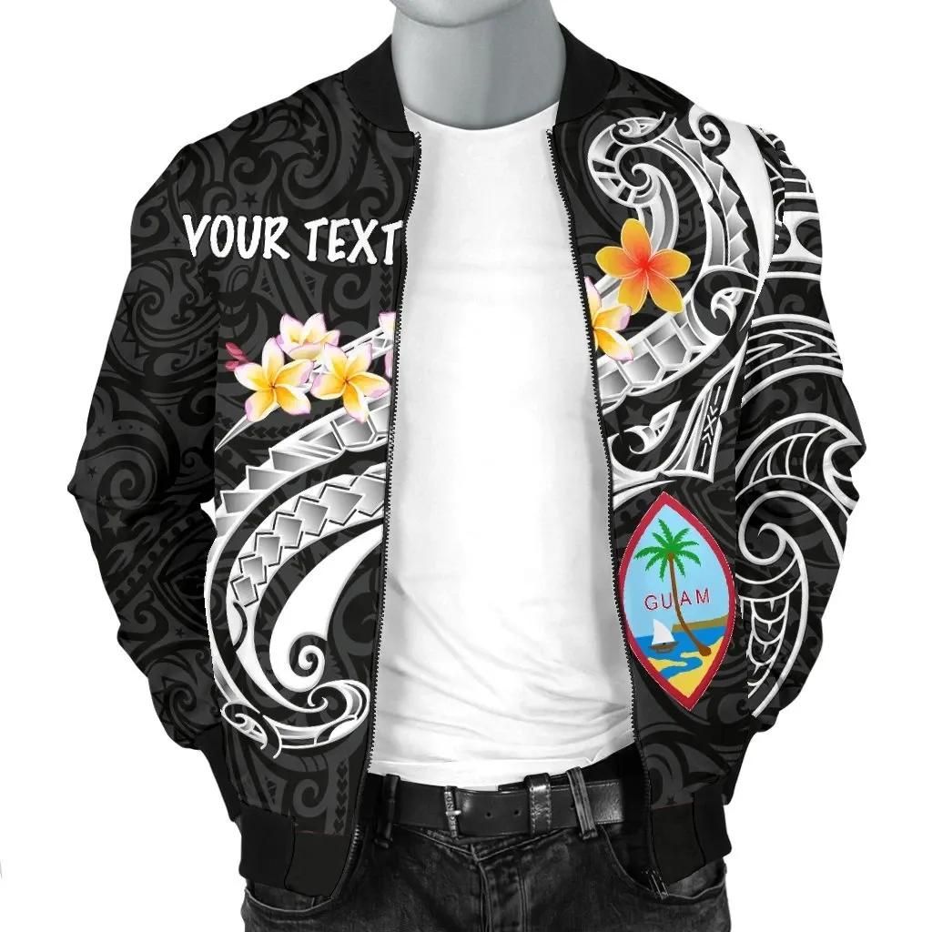 Guam-Personalised-Mens-Bomber-Jacket-Guam-Seal-Polynesian-Patterns-Plumeria-Black-BN25-Bomber-Jacket-2