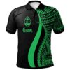 Guam Polo Shirt Green - Polynesian Tentacle Tribal Pattern - BN11