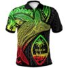 Guam Polo Shirt - Humpback Whale & Coat of Arms Reggae - BN1922