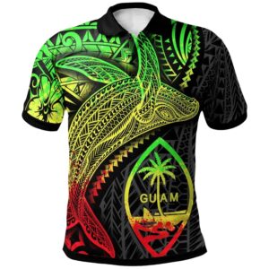 Guam Polo Shirt - Humpback Whale & Coat of Arms Reggae - BN1922