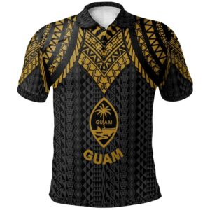 Guam Polo Shirt - Polynesian Armor Style Gold - BN39