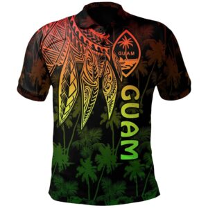 Guam Polo Shirt - Polynesian Wings (Reggae) - BN15