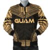 Guam Polynesian Chief Men's Bomber Jacket - Gold Version - Bn10 Bomber Jacket