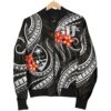 Guam Polynesian Men Bomber Jacket - Black Plumeria - BN11 Bomber Jacket