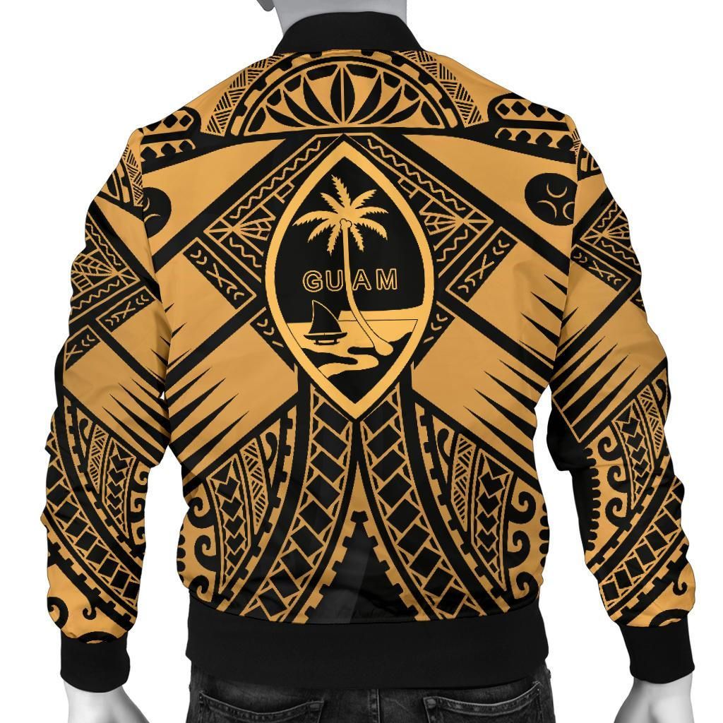 Guam-Polynesian-Mens-Bomber-Jacket-Guam-Gold-Seal-with-Polynesian-Tattoo-BN18-Bomber-Jacket-1