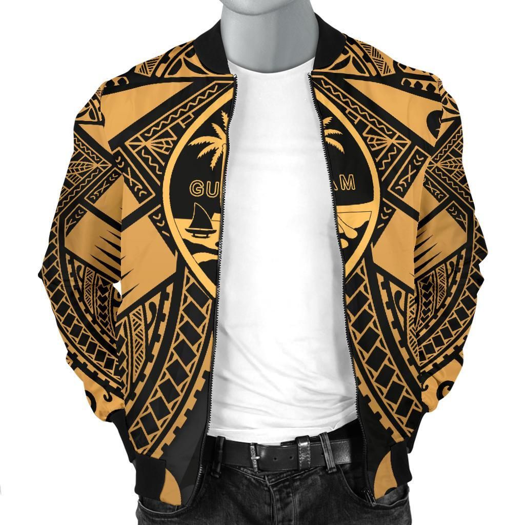 Guam-Polynesian-Mens-Bomber-Jacket-Guam-Gold-Seal-with-Polynesian-Tattoo-BN18-Bomber-Jacket-2