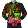 Guam Polynesian Men's Bomber Jacket -  Hibiscus and Banana Leaves - BN15 Bomber Jacket