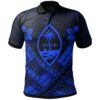 Guam Polynesian Polo Shirt - Guam Blue Seal Camisole Hibiscus Style - BN18