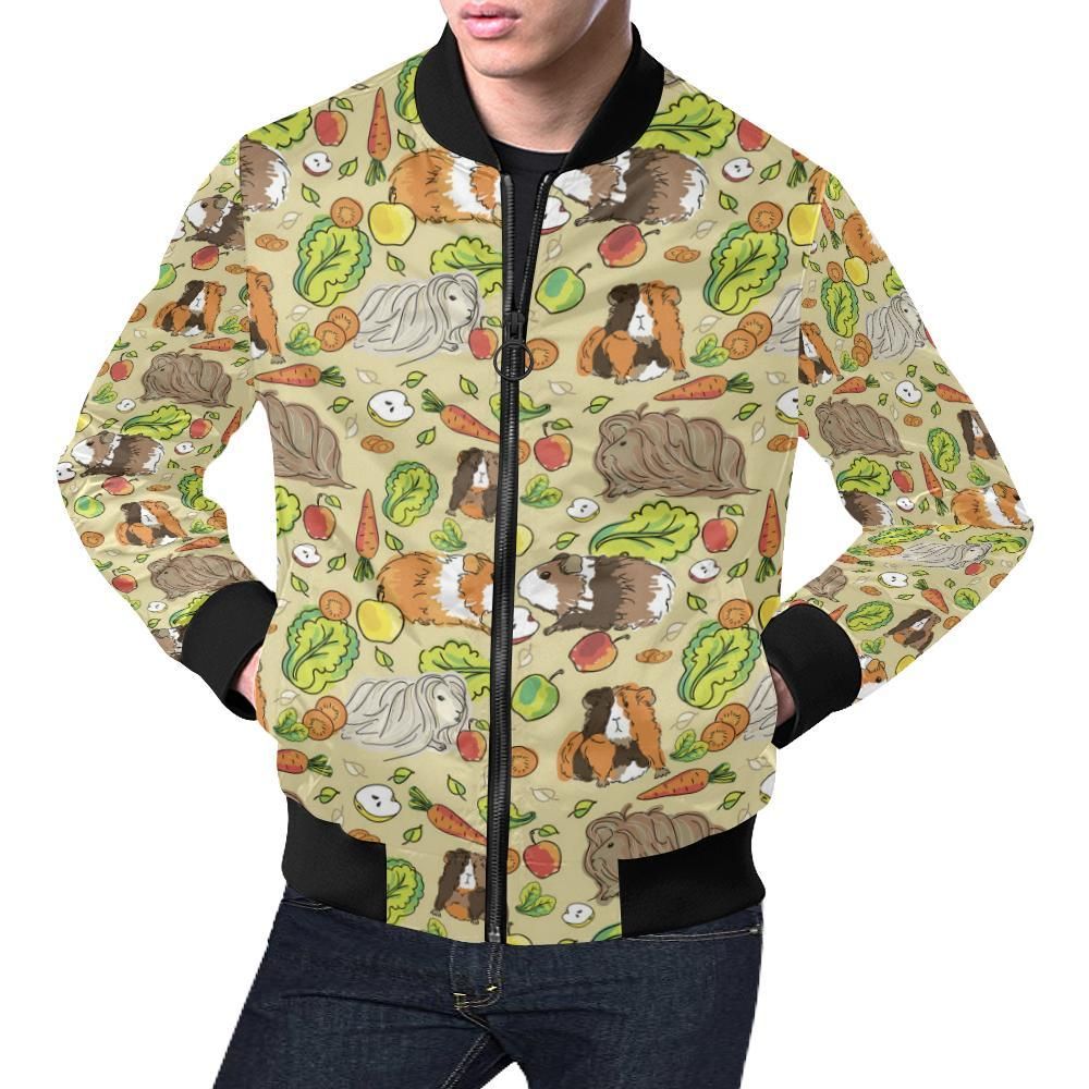 Guinea Pig Pattern Print Mens Bomber Jacket Guinea Pig Pattern Print Mens Bomber Jacket
