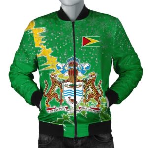 Guyana Christmas Coat Of Arms Men Bomber Jacket X Style J78 Bomber Jacket