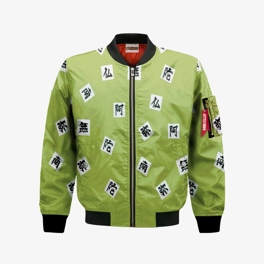 Gyomei Himejima Bomber Jacket Custom KNY Cosplay Costumes Bomber Jacket Gyomei Himejima Bomber Jacket Custom KNY Cosplay Costumes Bomber Jacket