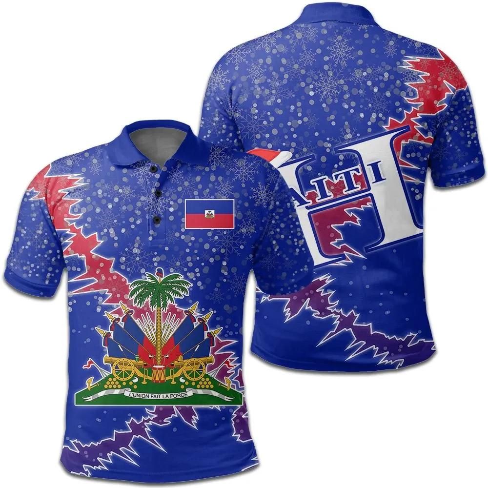 Haiti Christmas Coat Of Arms Polo Shirt X Style J78 Haiti Christmas Coat Of Arms Polo Shirt X Style J78