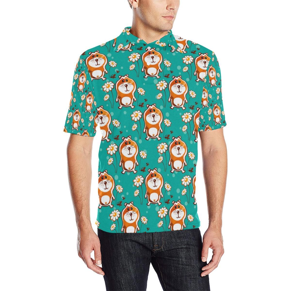 Hamster Pattern Print Design 01 Men Polo Shirt Hamster Pattern Print Design 01 Men Polo Shirt