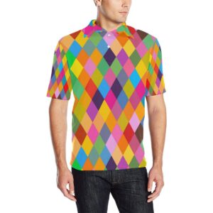 Harlequin Pattern Print Design 02 Men Polo Shirt