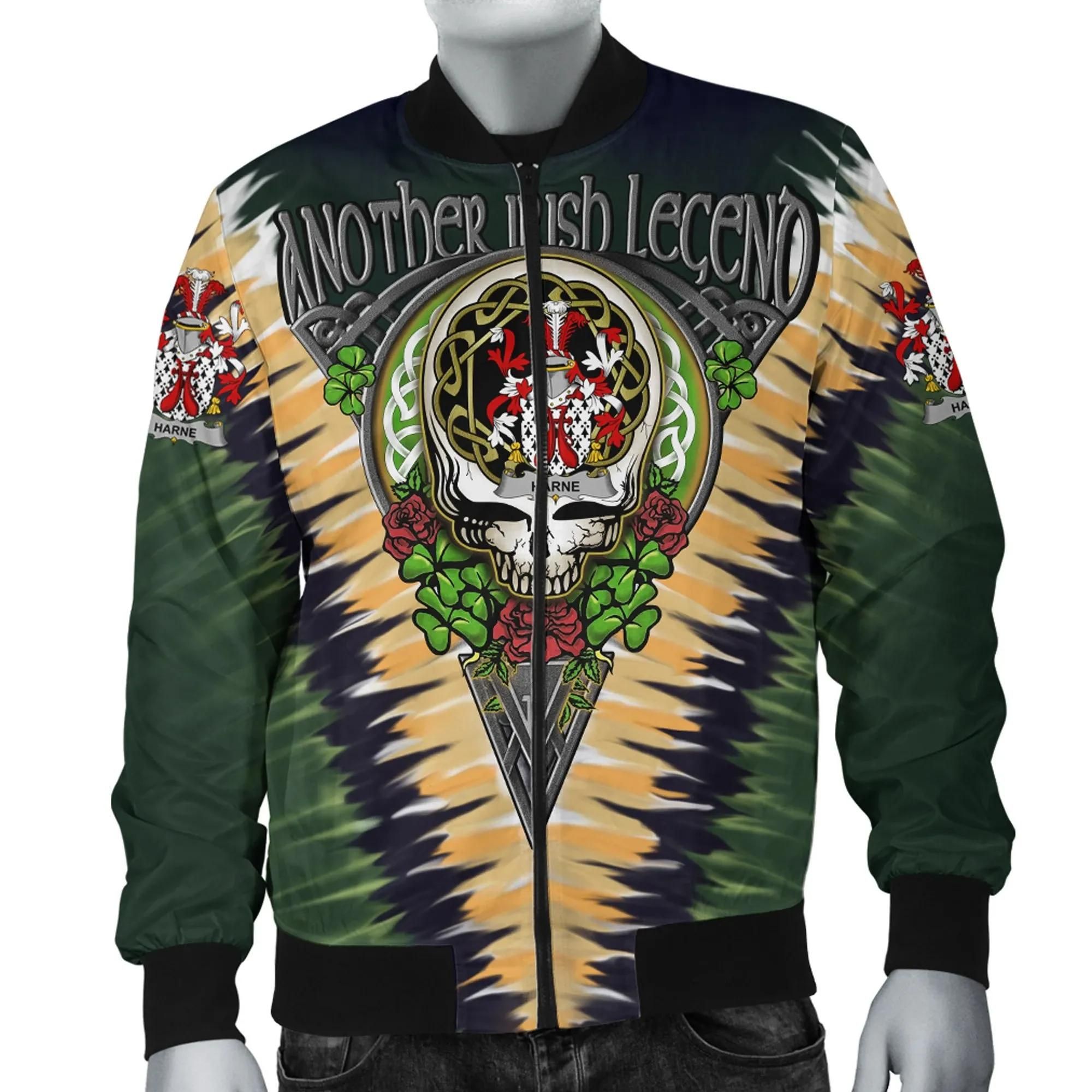 Harne Ireland Bomber Jacket - GD Irish Legend Shamrock V Tie-Dye A7 Bomber Jacket Harne Ireland Bomber Jacket - GD Irish Legend Shamrock V Tie-Dye A7 Bomber Jacket