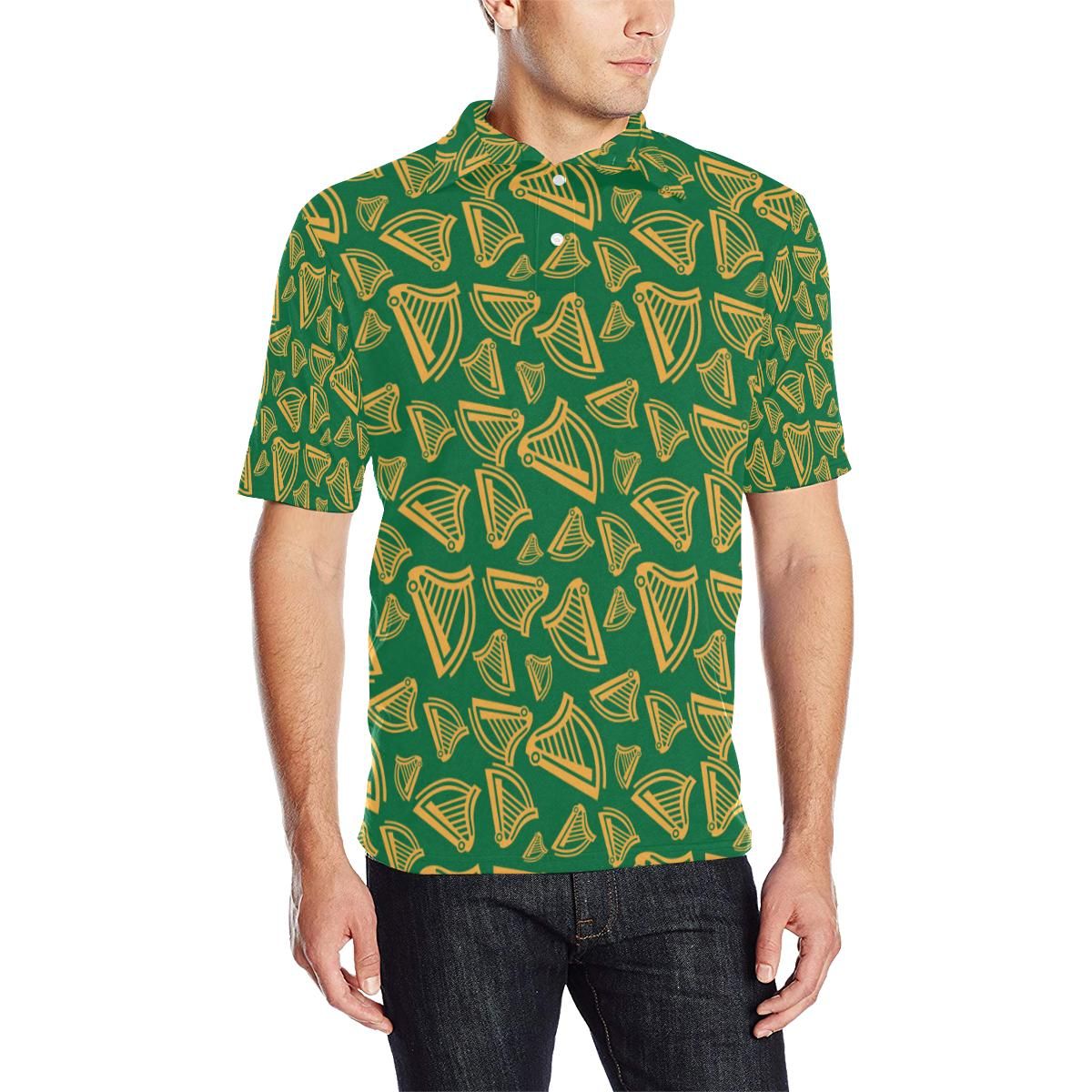 Harp Pattern Print Design 03 Men Polo Shirt Harp Pattern Print Design 03 Men Polo Shirt