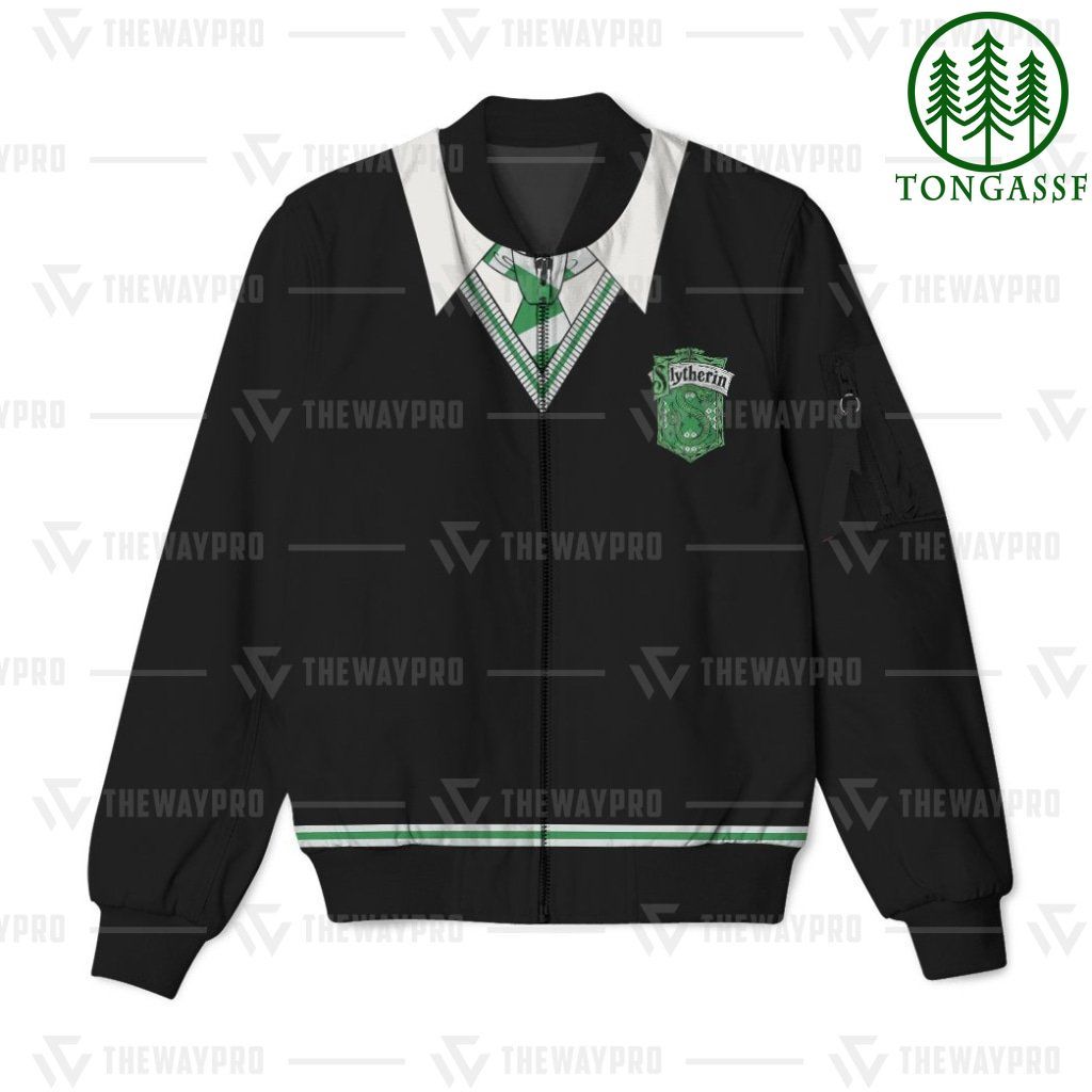 Harry Potter Slytherin uniform Bomber Jacket for Harry Potter lovers Bomber Jacket Harry Potter Slytherin uniform Bomber Jacket for Harry Potter lovers Bomber Jacket