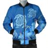 Hawaii Blue Hibiscus Turtle Polynesian Bomber Jacket - AH - J4R Bomber Jacket