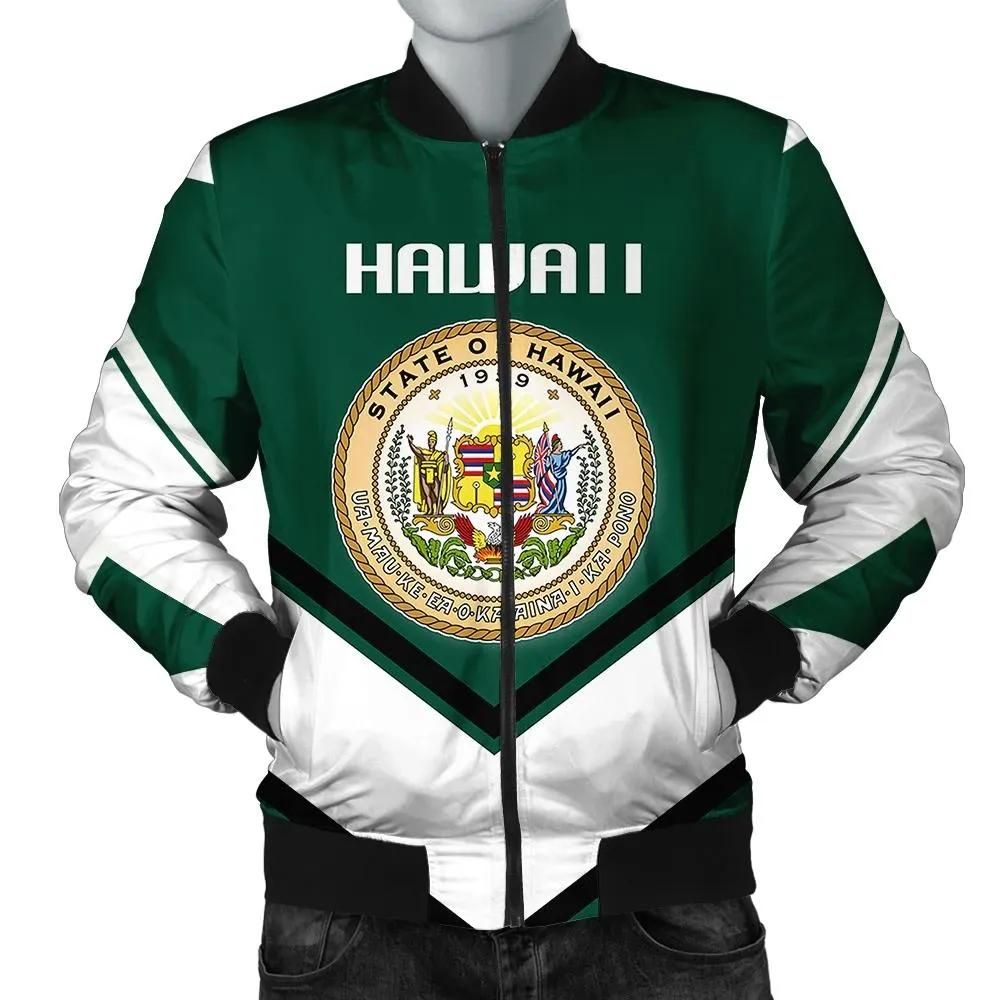 Hawaii Coat Of Arms Men Bomber Jacket Lucian Style J5W Bomber Jacket Hawaii Coat Of Arms Men Bomber Jacket Lucian Style J5W Bomber Jacket