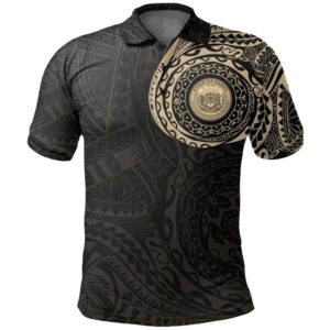 Hawaii Coat Of Arms Polo Shirt Polynesian Tattoo Golf Shirt A7
