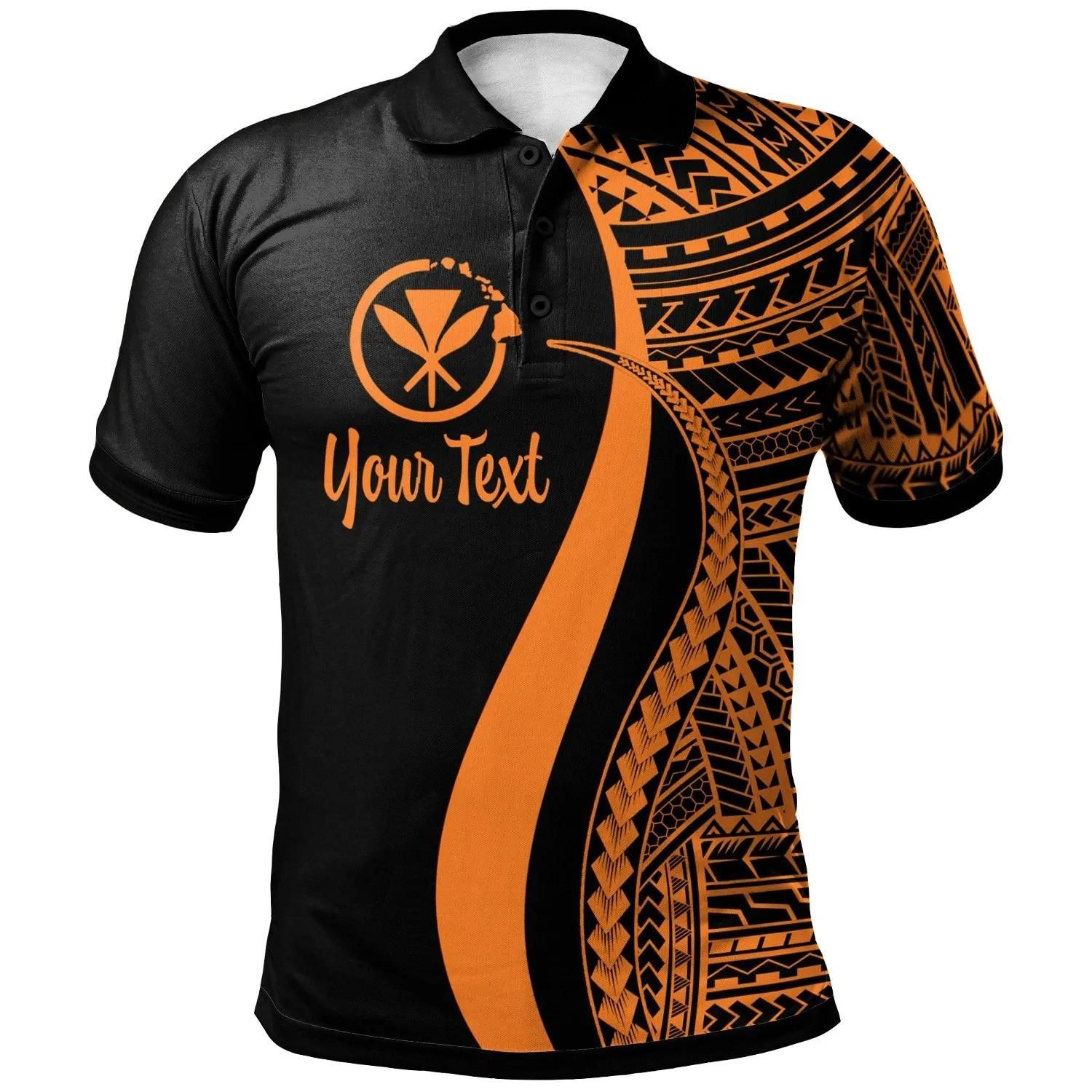 Hawaii Custom Personalised Polo Shirt Orange - Polynesian Tentacle Tribal Pattern - BN11 Hawaii Custom Personalised Polo Shirt Orange - Polynesian Tentacle Tribal Pattern - BN11