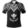 Hawaii Custom Personalised Polo Shirt - Polynesian Armor Style Black - BN39
