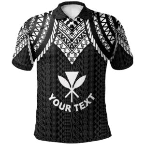 Hawaii Custom Personalised Polo Shirt - Polynesian Armor Style Black - BN39
