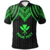 Hawaii Custom Personalised Polo Shirt - Polynesian Armor Style Green - BN39