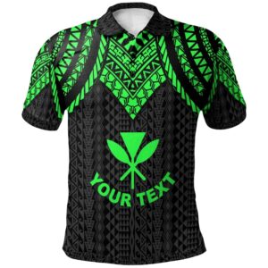Hawaii Custom Personalised Polo Shirt - Polynesian Armor Style Green - BN39