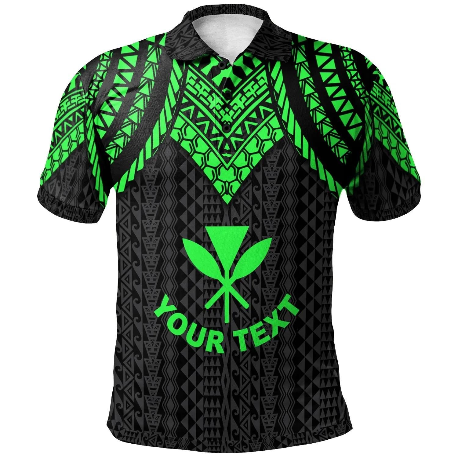 Hawaii Custom Personalised Polo Shirt - Polynesian Armor Style Green - BN39 Hawaii Custom Personalised Polo Shirt - Polynesian Armor Style Green - BN39