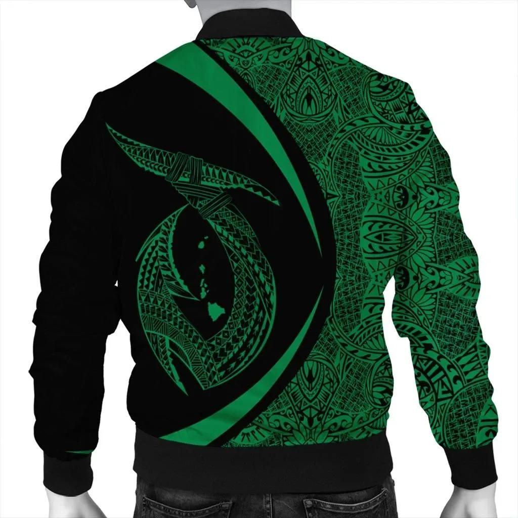 Hawaii-Fish-Hook-Polynesian-Bomber-Jacket-Circle-Style-Green-AH-J4R-1