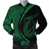 Hawaii Fish Hook Polynesian Bomber Jacket - Circle Style Green - AH - J4R