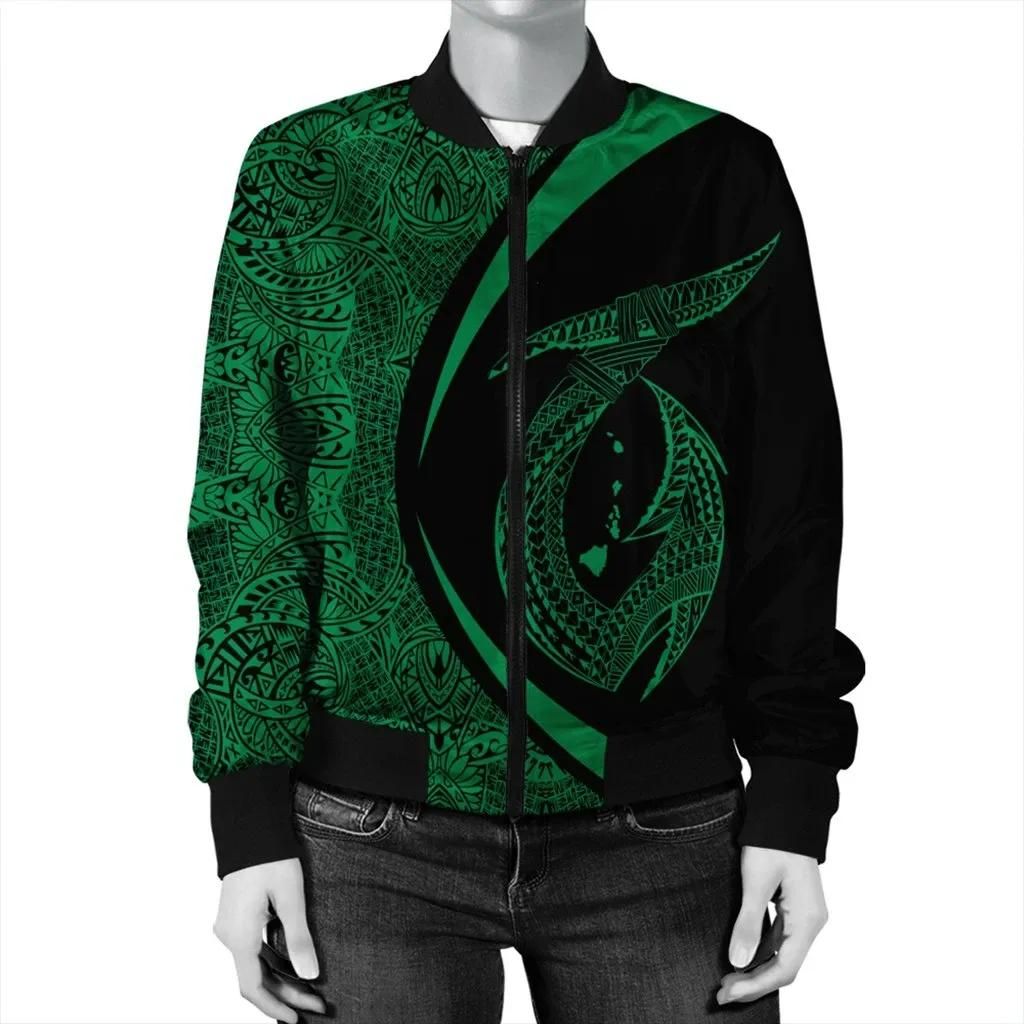 Hawaii-Fish-Hook-Polynesian-Bomber-Jacket-Circle-Style-Green-AH-J4R-2