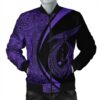 Hawaii Fish Hook Polynesian Bomber Jacket - Circle Style Purple - AH - J4R Bomber Jacket