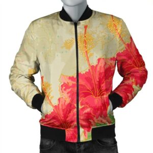 Hawaii Flower Hibiscus Bomber Jacket - AH - J4R Bomber Jacket
