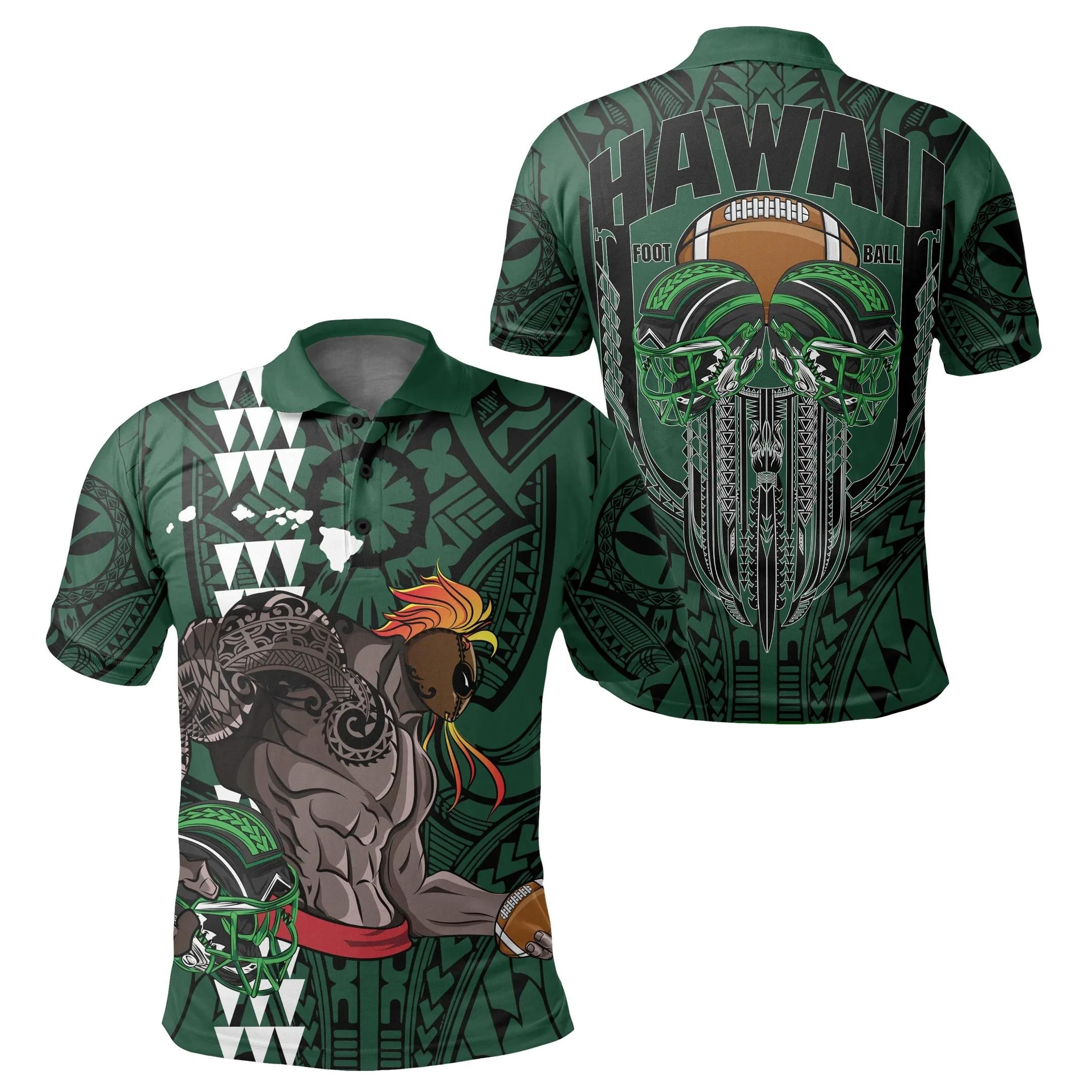 Hawaii Football Polynesian Warrior Polo Shirt - AH - bJuly Style - J5 Hawaii Football Polynesian Warrior Polo Shirt - AH - bJuly Style - J5