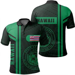 Hawaii Green Polo Shirt- Boba Style - AH - J14