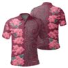 Hawaii Hibiscus Flower Polynesian - Hawaiian Polo Shirt - Curtis Style - Pink - AH - J2