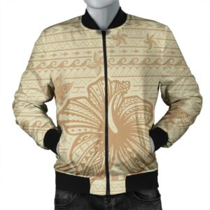 Hawaii Hibiscus Plumeria Kanaka Polynesian Vintage Bomber Jacket - AH - J4R Bomber Jacket