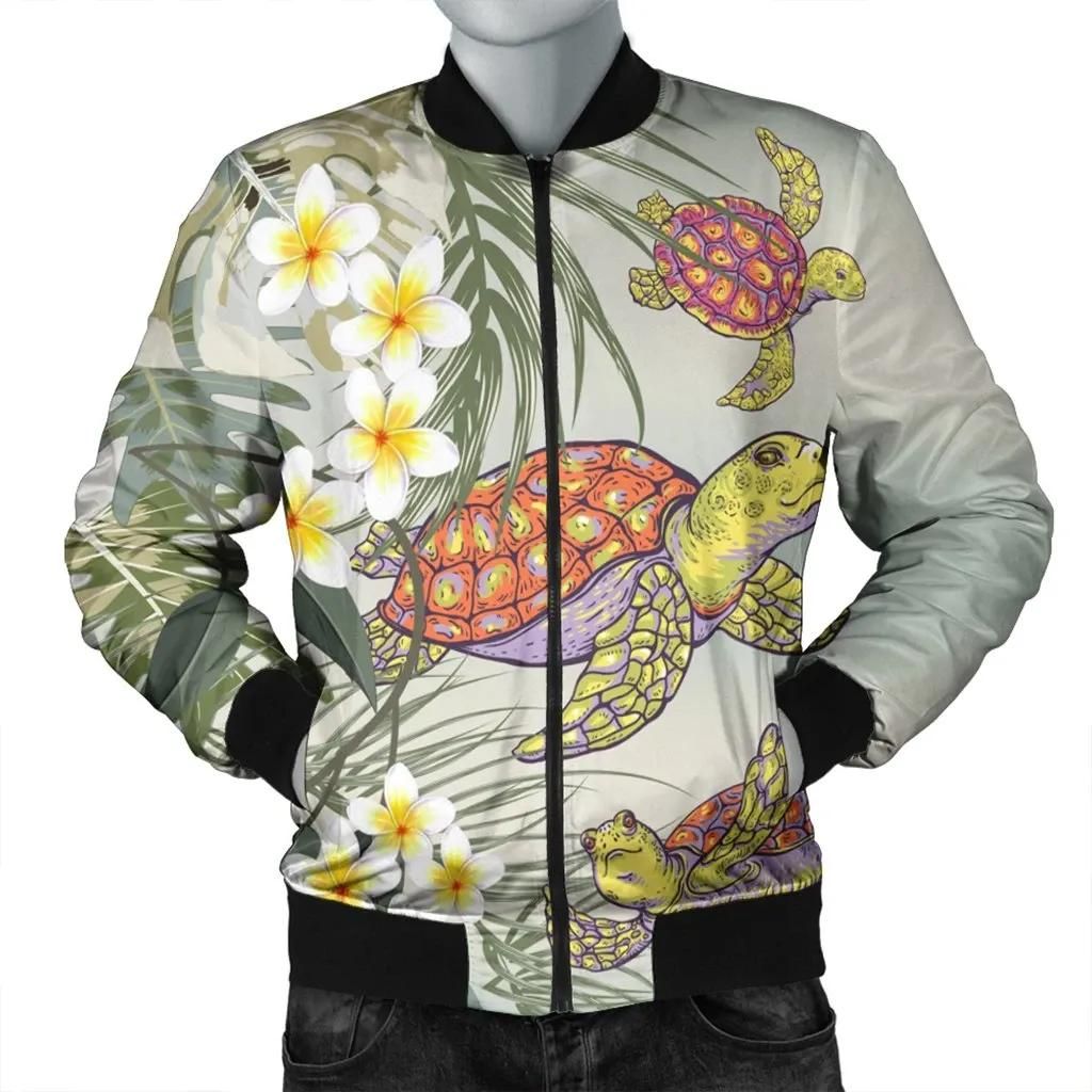 Hawaii Honu Chibi Sea Plumeria Bomber Jacket - AH - J4R Bomber Jacket Hawaii Honu Chibi Sea Plumeria Bomber Jacket - AH - J4R Bomber Jacket