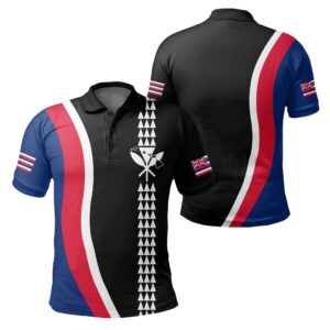 Hawaii Kakau Flag Polo Shirt - AH - J4
