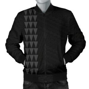 Hawaii Kakau Polynesian Coat Of Arms Men's Bomber Jacket - Grey - AH - J6 Bomber Jacket