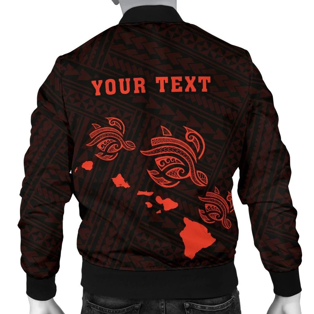 Hawaii-Kakau-Polynesian-Three-Turtles-Map-Personalized-Mens-Bomber-Jacket-Orange-AH-J6-1