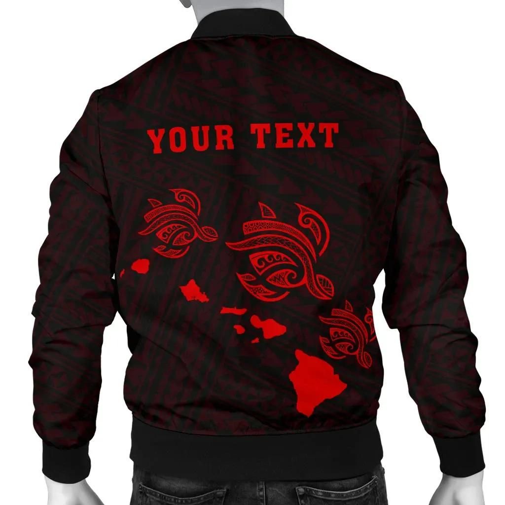 Hawaii-Kakau-Polynesian-Three-Turtles-Map-Personalized-Mens-Bomber-Jacket-Red-AH-J6-1