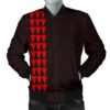 Hawaii Kakau Polynesian Turtle Map Men's Bomber Jacket - Red - AH - J6 Bomber Jacket