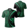 Hawaii Kanaka Polynesian Polo Shirt Green - Circle Style - AH J9