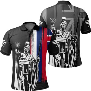 Hawaii King Flag Polo Shirt - J4
