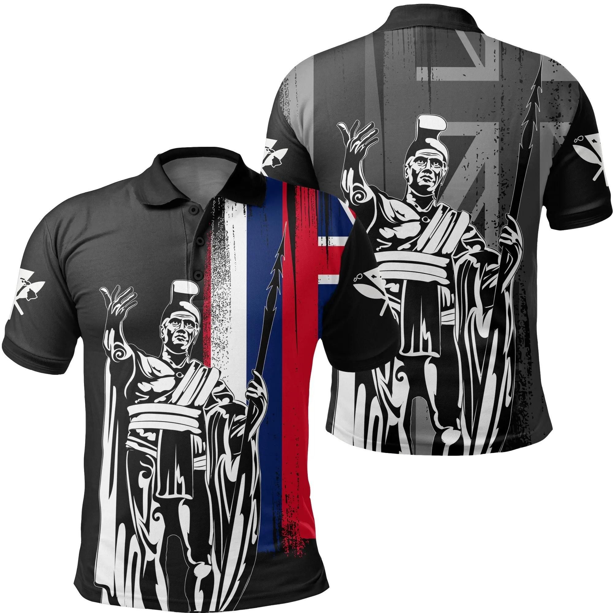 Hawaii King Flag Polo Shirt - J4 Hawaii King Flag Polo Shirt - J4