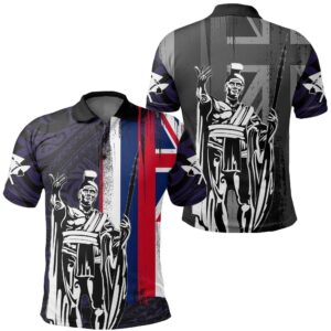 Hawaii King Flag Polynesian Polo Shirt - Purple - J4