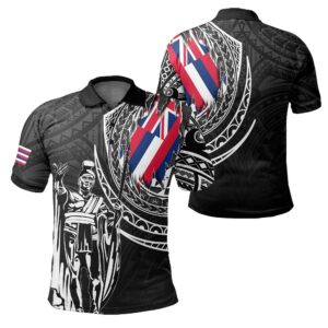Hawaii King Flag Polynesian Polo Shirt - Tity Style - AH - J4